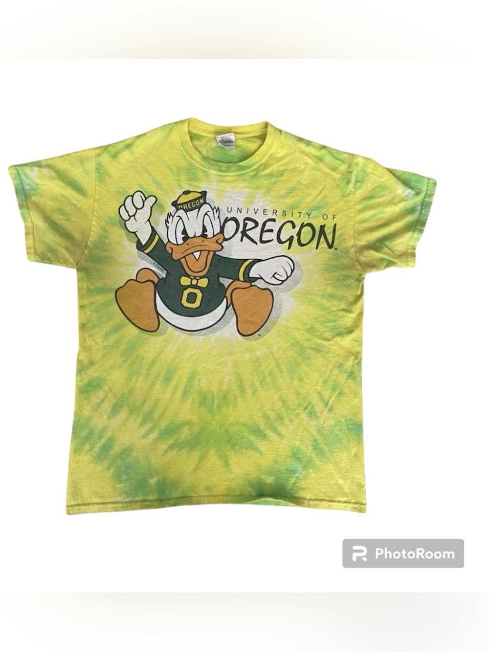 VTG UO Ducks Tie Dye T-Shirt Donald Duck Disney Double Sided SZ MED Y2K Gildan